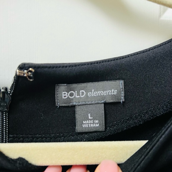 Bold Elements beautiful black stretchy dress sz large - Picture 3 of 6